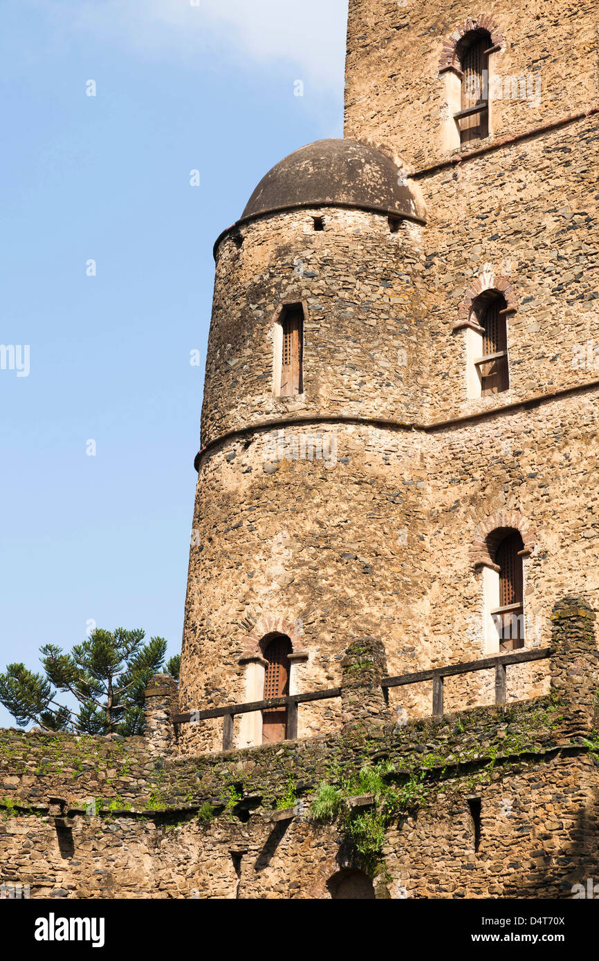 Fasil Ghebbi, einen festungsartigen königliche Gehege, Gonder, Äthiopien Stockfoto