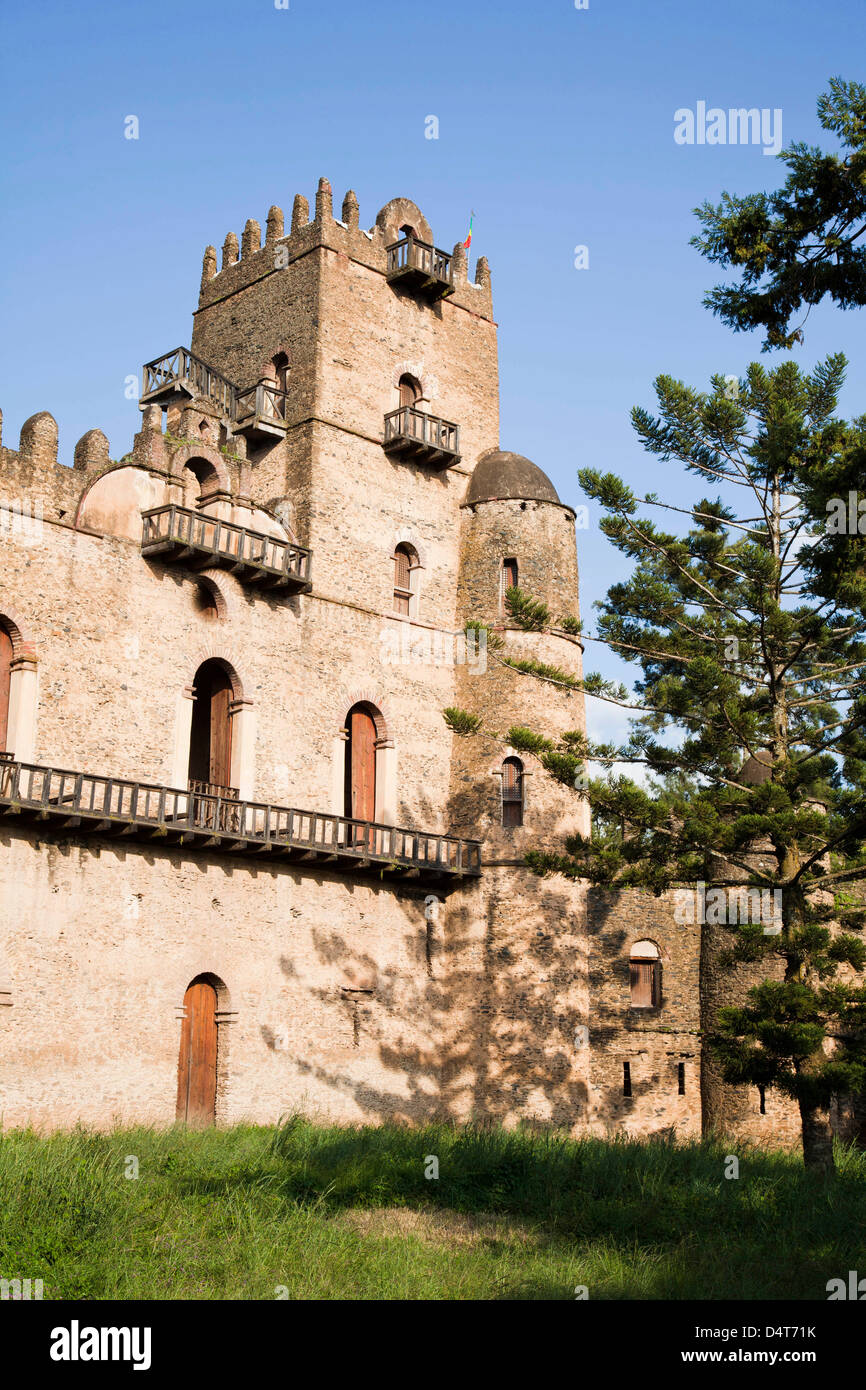 Fasil Ghebbi, einen festungsartigen königliche Gehege, Gonder, Äthiopien Stockfoto