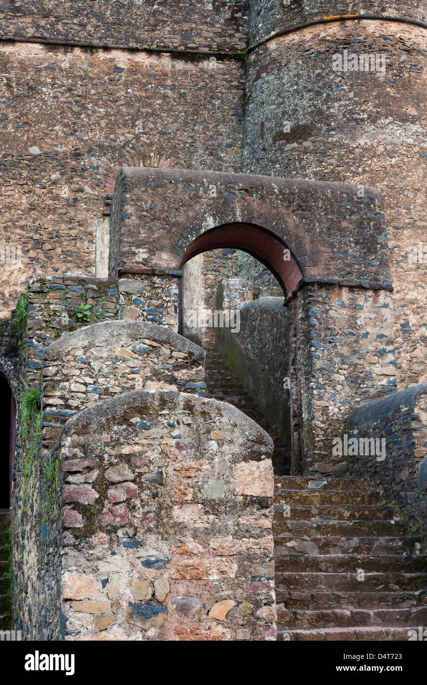Fasil Ghebbi, einen festungsartigen königliche Gehege, Gonder, Äthiopien Stockfoto