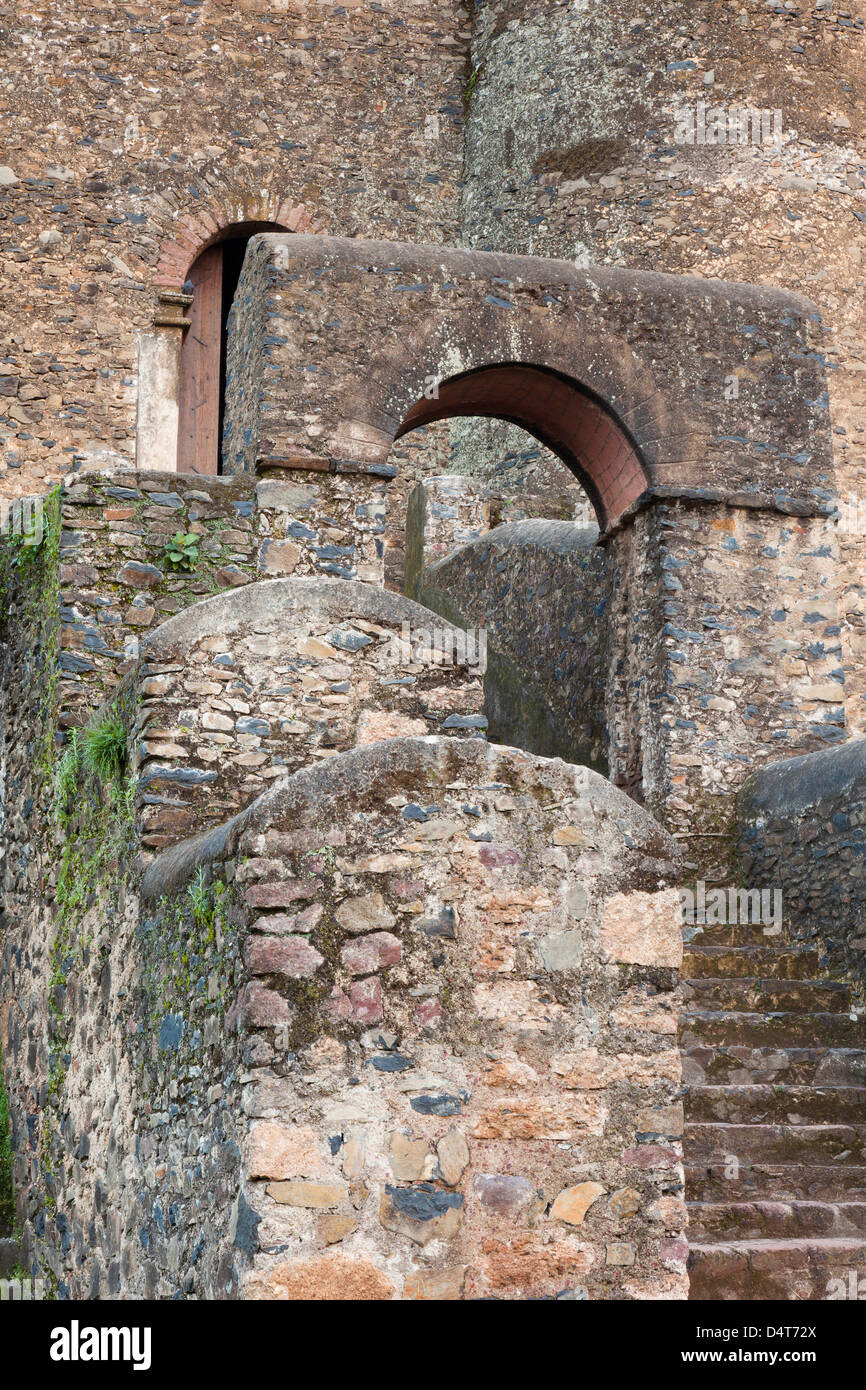 Fasil Ghebbi, einen festungsartigen königliche Gehege, Gonder, Äthiopien Stockfoto