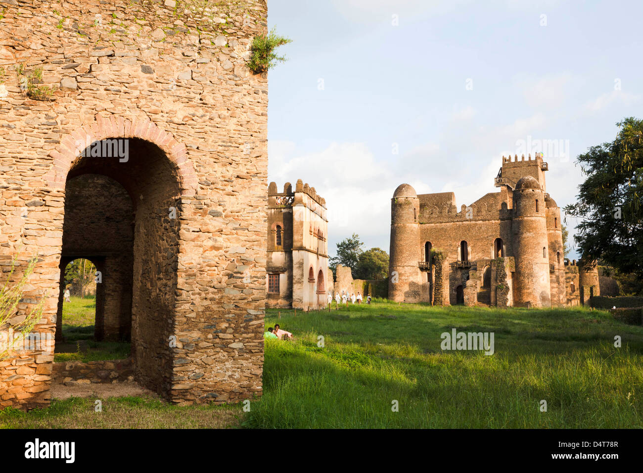 Fasil Ghebbi, einen festungsartigen königliche Gehege, Gonder, Äthiopien Stockfoto