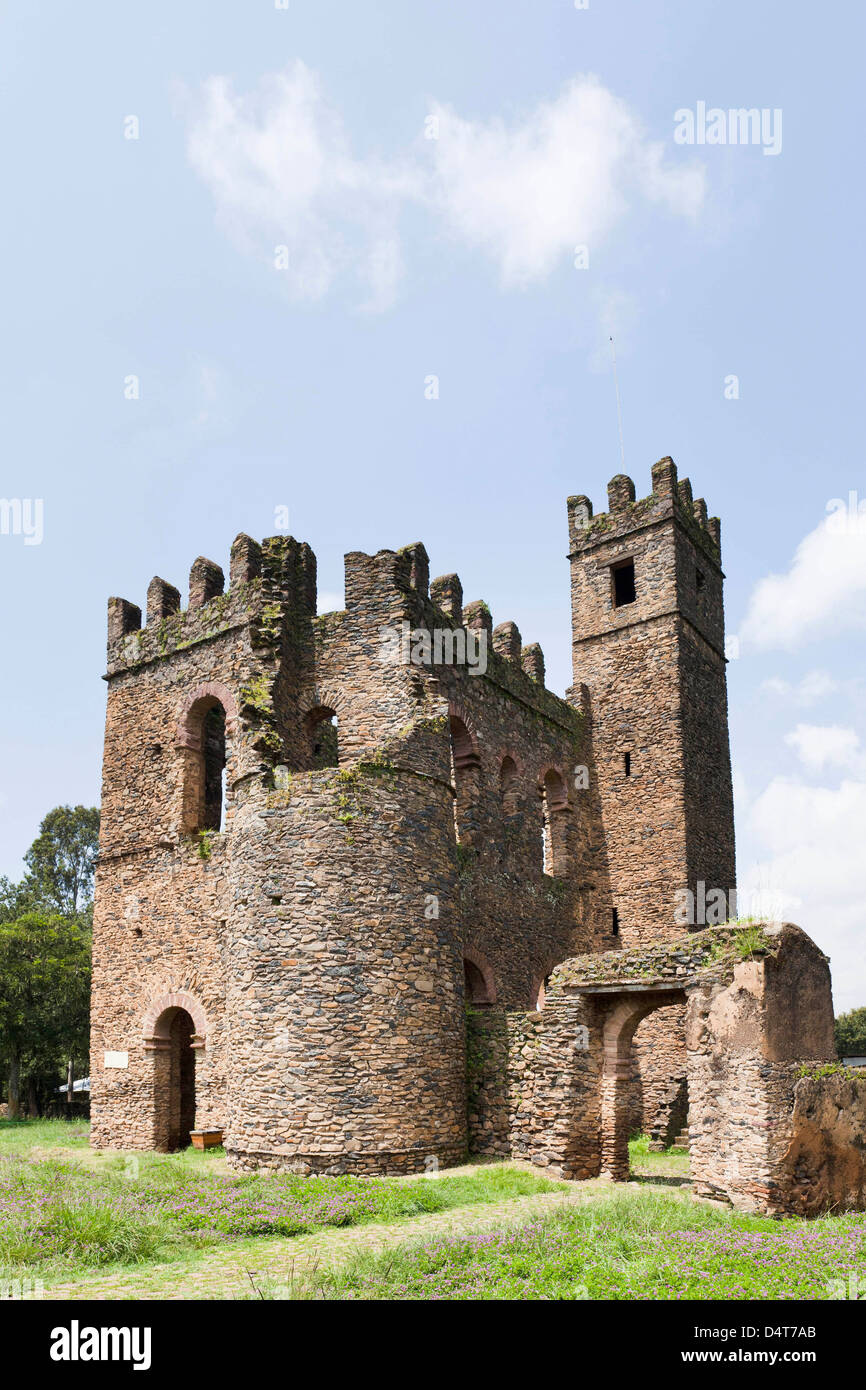 Fasil Ghebbi, einen festungsartigen königliche Gehege, Gonder, Äthiopien Stockfoto