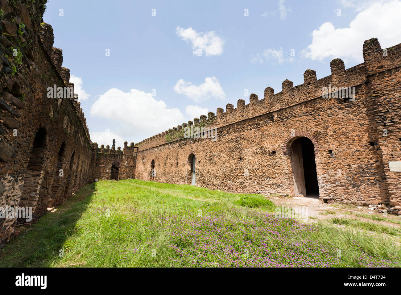 Fasil Ghebbi, einen festungsartigen königliche Gehege, Gonder, Äthiopien Stockfoto
