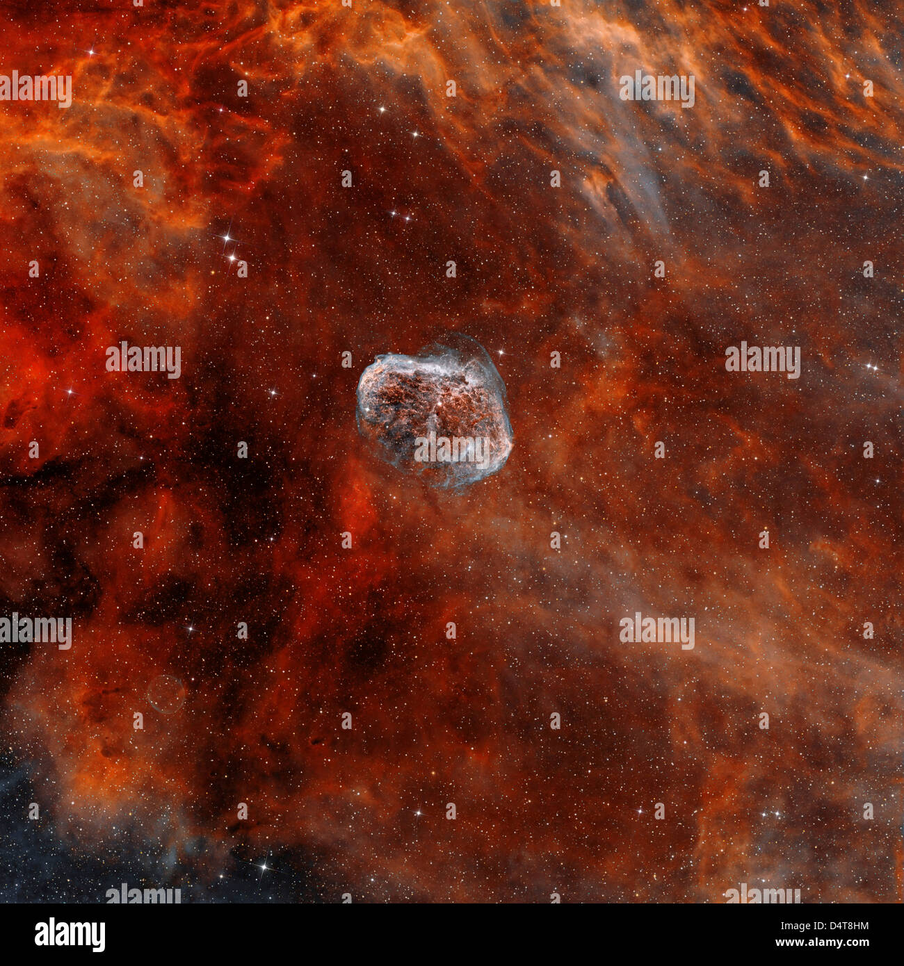 NGC 6888 Crescent Nebel mit Soap-Bubble-Nebel. Stockfoto