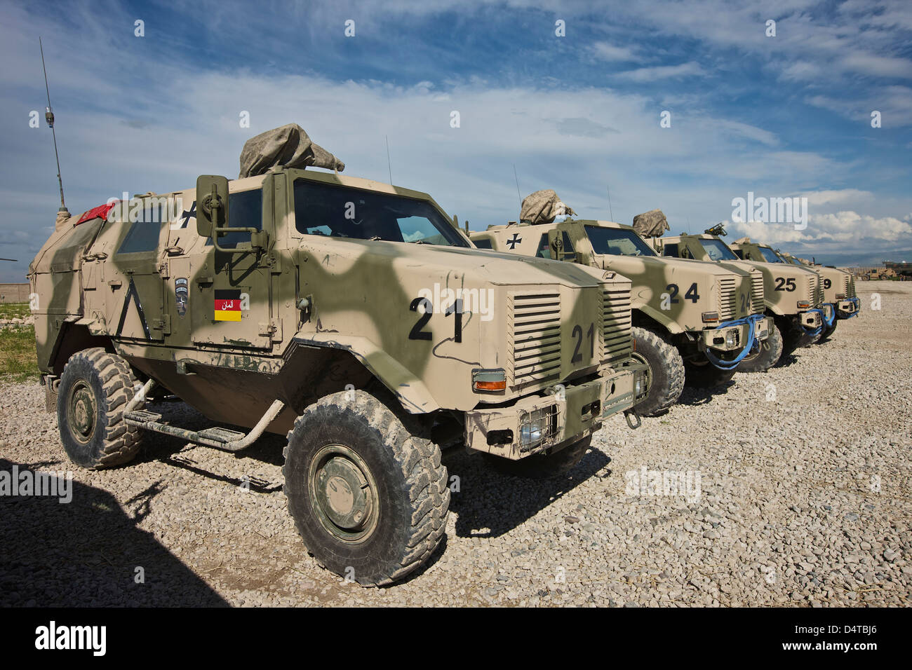 Deutsche Armee ATF Dingo gepanzerter Fahrzeuge. Stockfoto