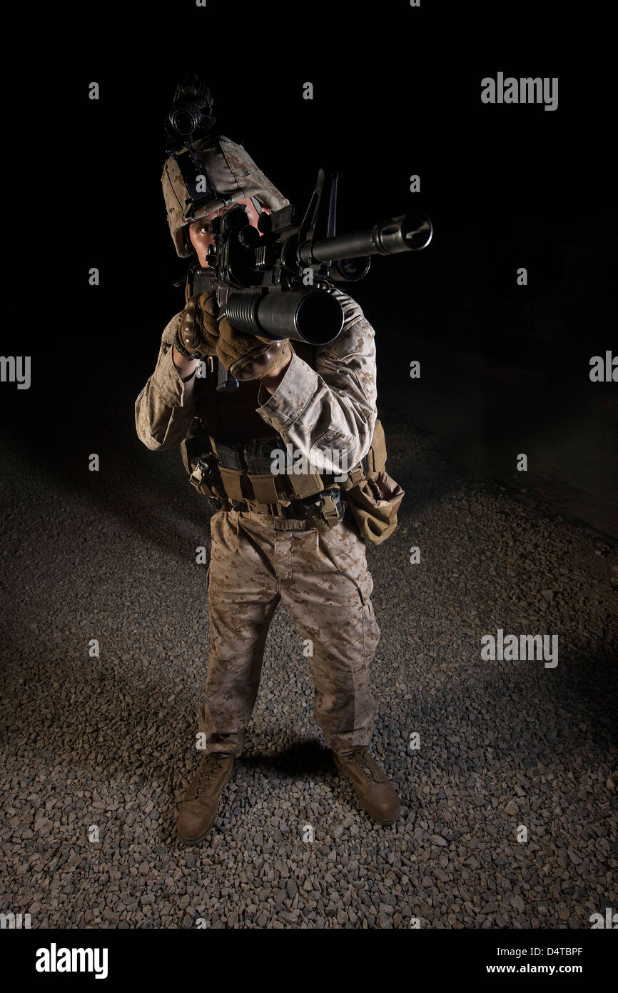 Porträt eines US-Marines in Nordafghanistan. Stockfoto