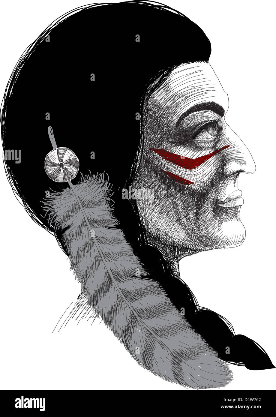 Illustrationen Nord Männer Kultur Stammes-Leute Stockfoto