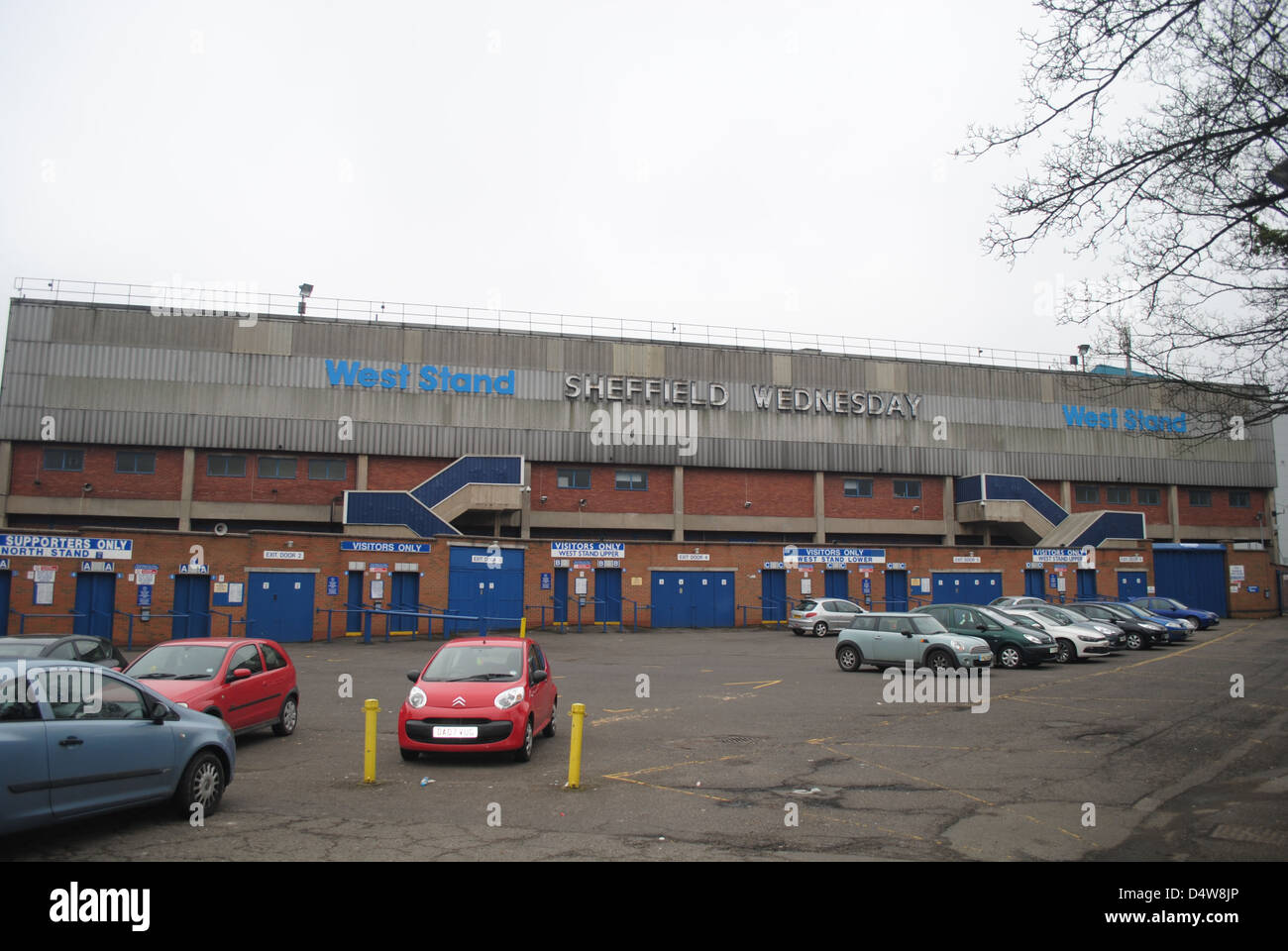 Sheffield Mittwoch FC West Stand Stockfoto
