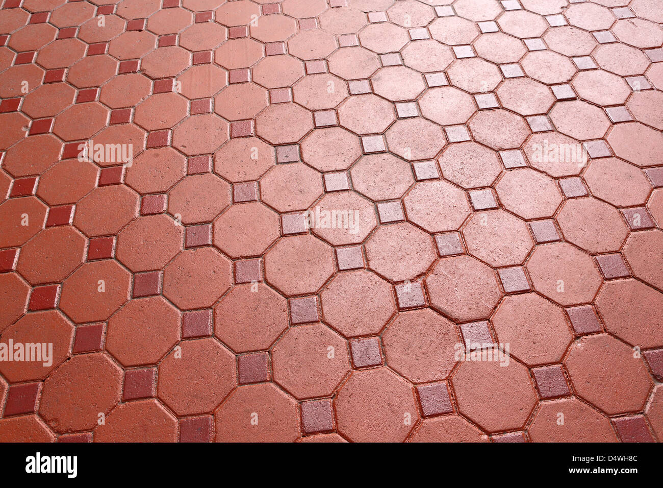 Rote Farbe Fußweg Betonblock Stockfoto