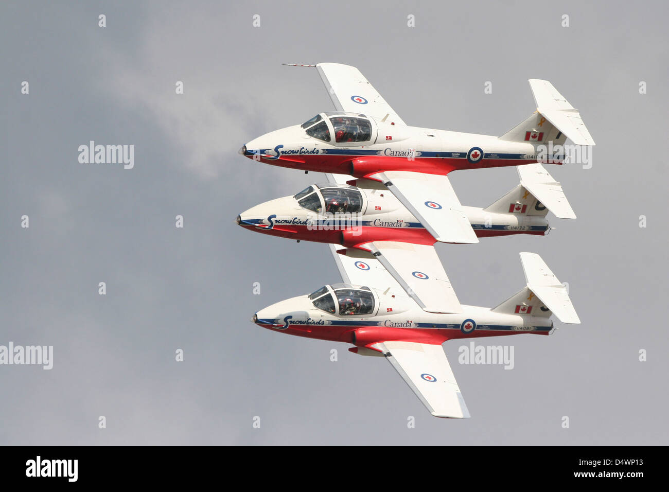 Der Snowbirds 431 Air Demonstration Squadron der Royal Canadian Air Force. Stockfoto
