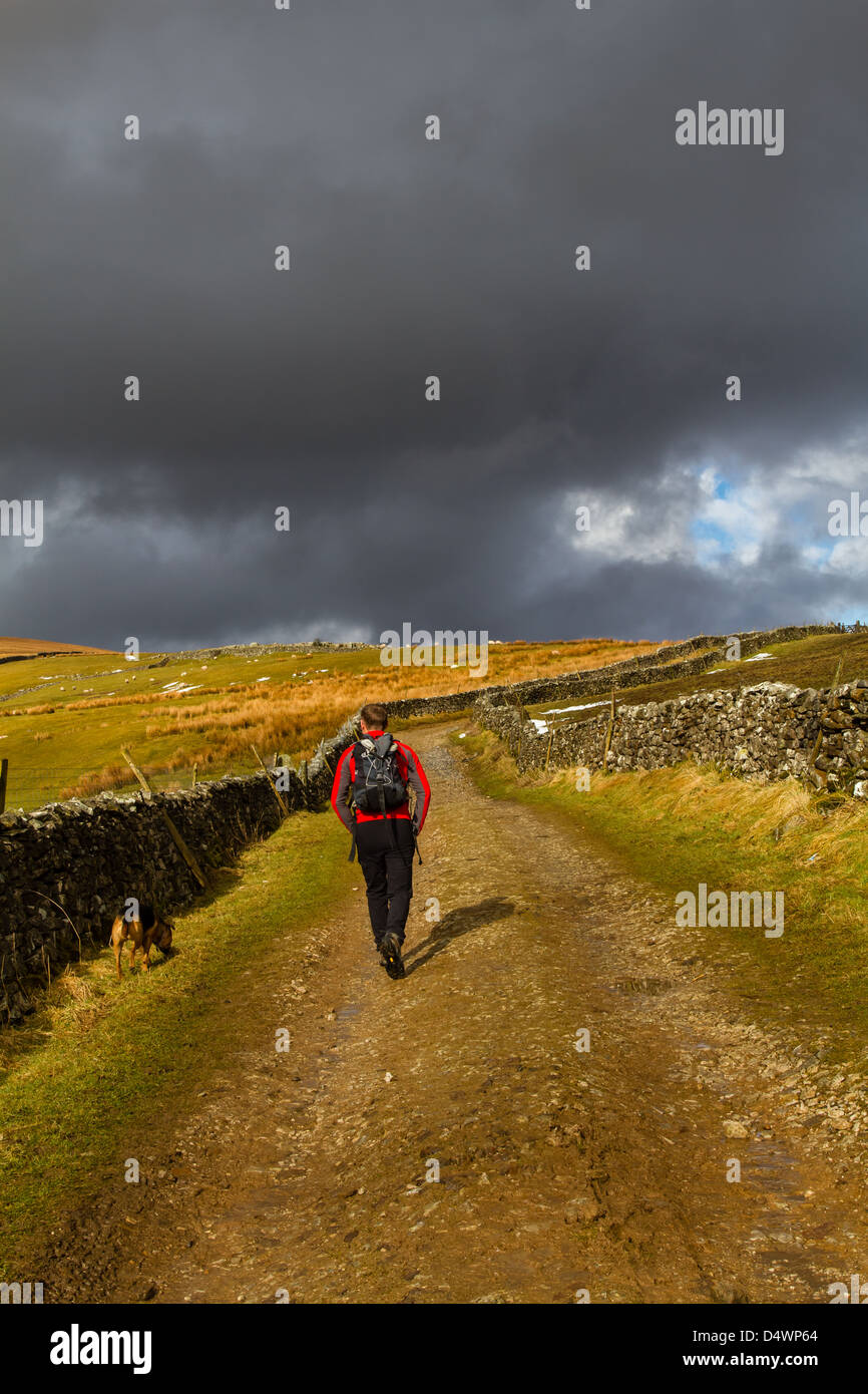 Richtung Pen-y-Gent, eines der Yorkshire 3 Gipfel, UK Stockfoto