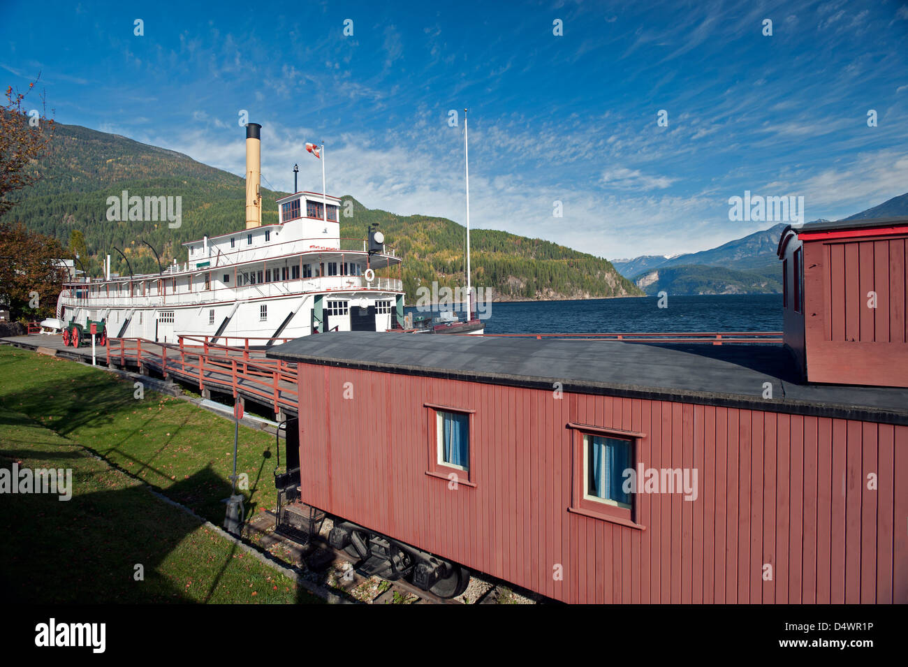 SS Moyie stern Wheeler auf dem Kootenay See in Kaslo Stockfoto