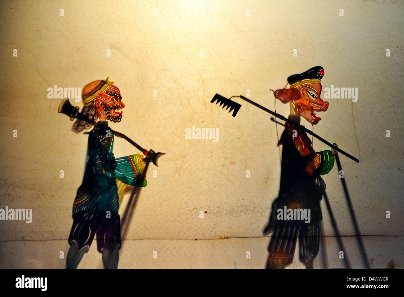 Traditionelle chinesische Schatten Puppet Show - Xi ' an - Provinz Shaanxi, China Stockfoto