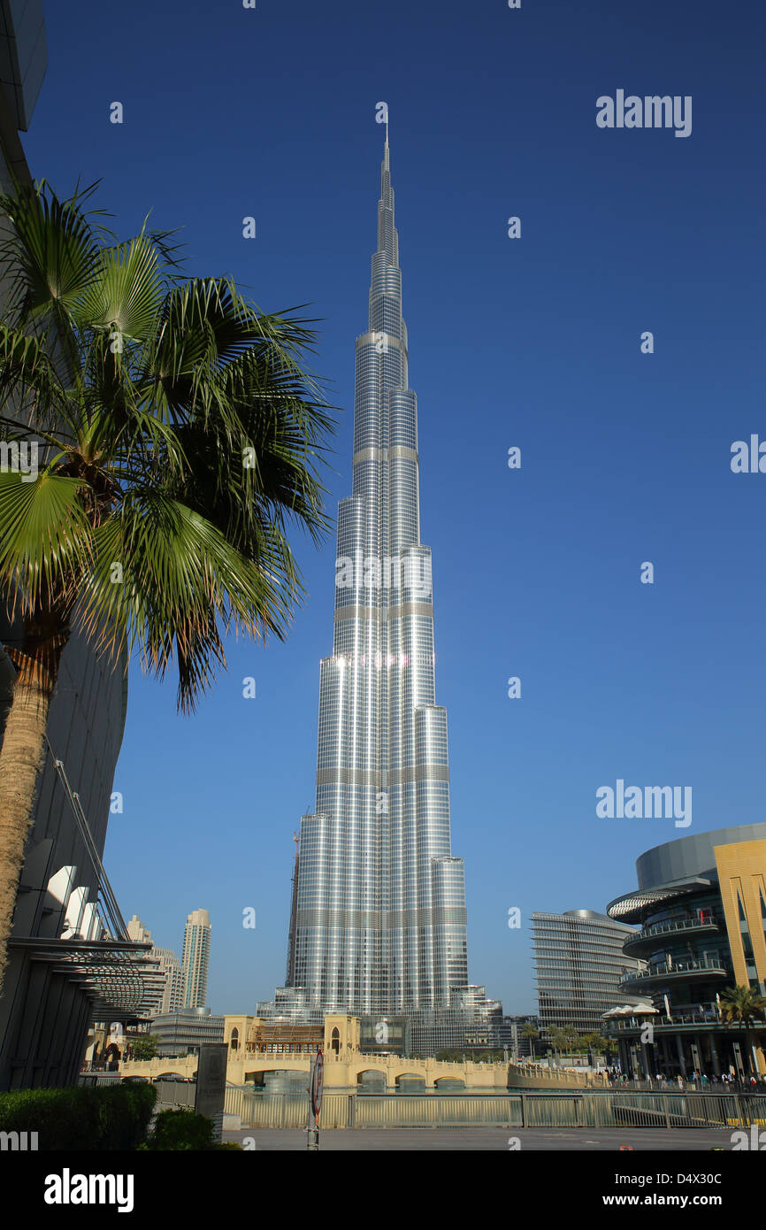 Burj Khalifa, das höchste der Welt bauen, Dubai, Vereinigte Arabische Emirate Stockfoto