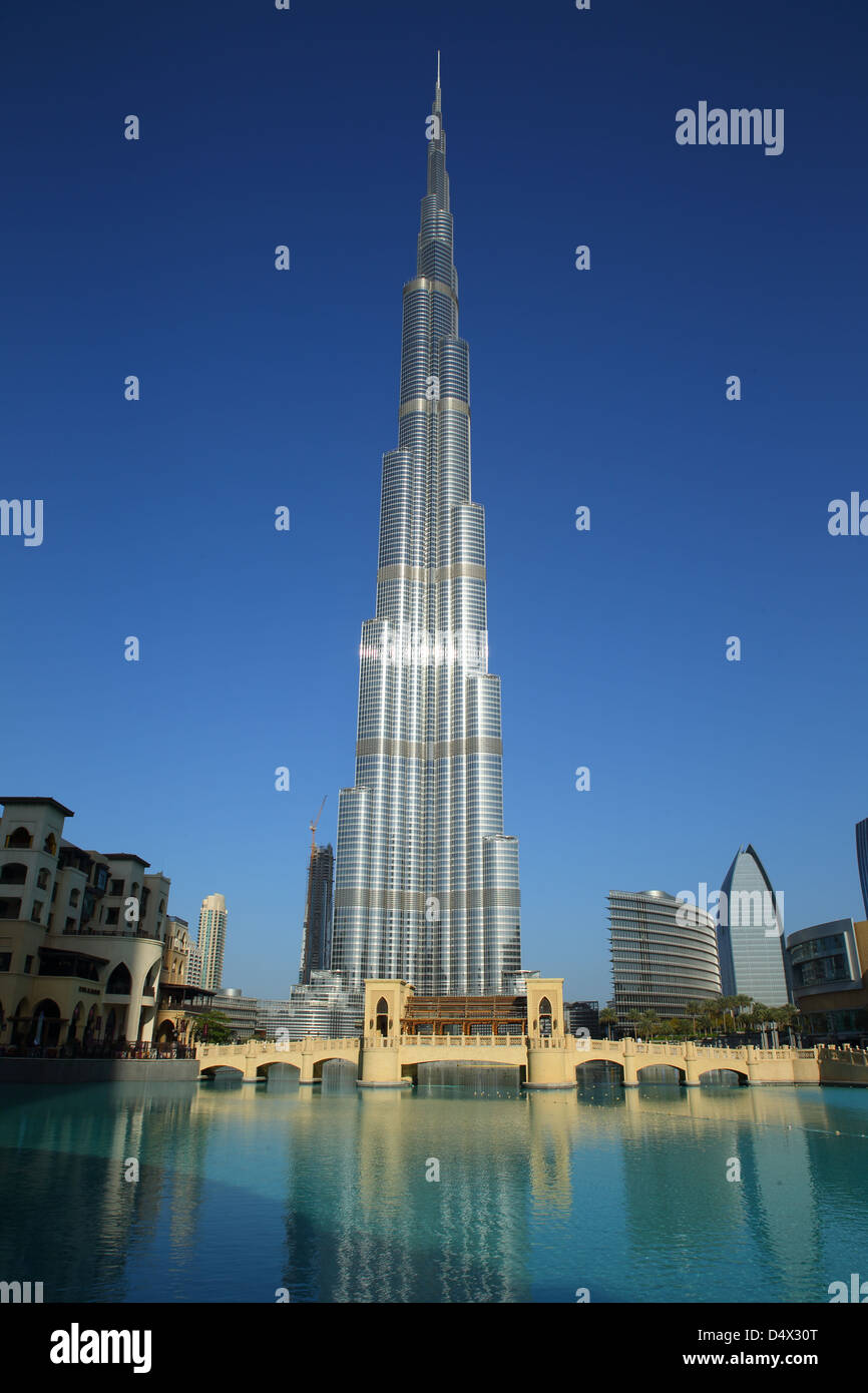 Burj Khalifa, das höchste der Welt bauen, Dubai, Vereinigte Arabische Emirate Stockfoto