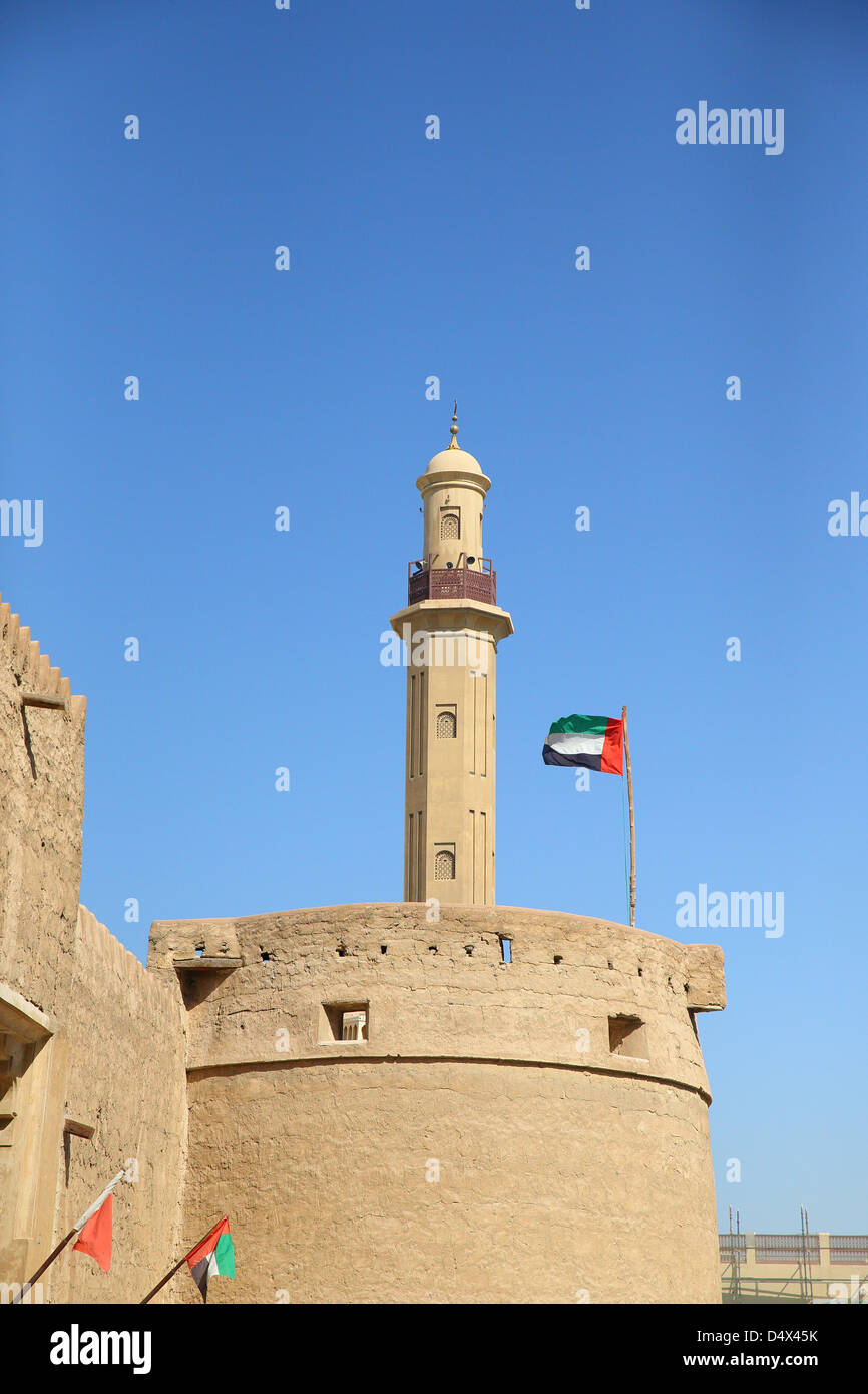 Flagge der VAE im Dubai Museum, Dubai, Vereinigte Arabische Emirate Stockfoto