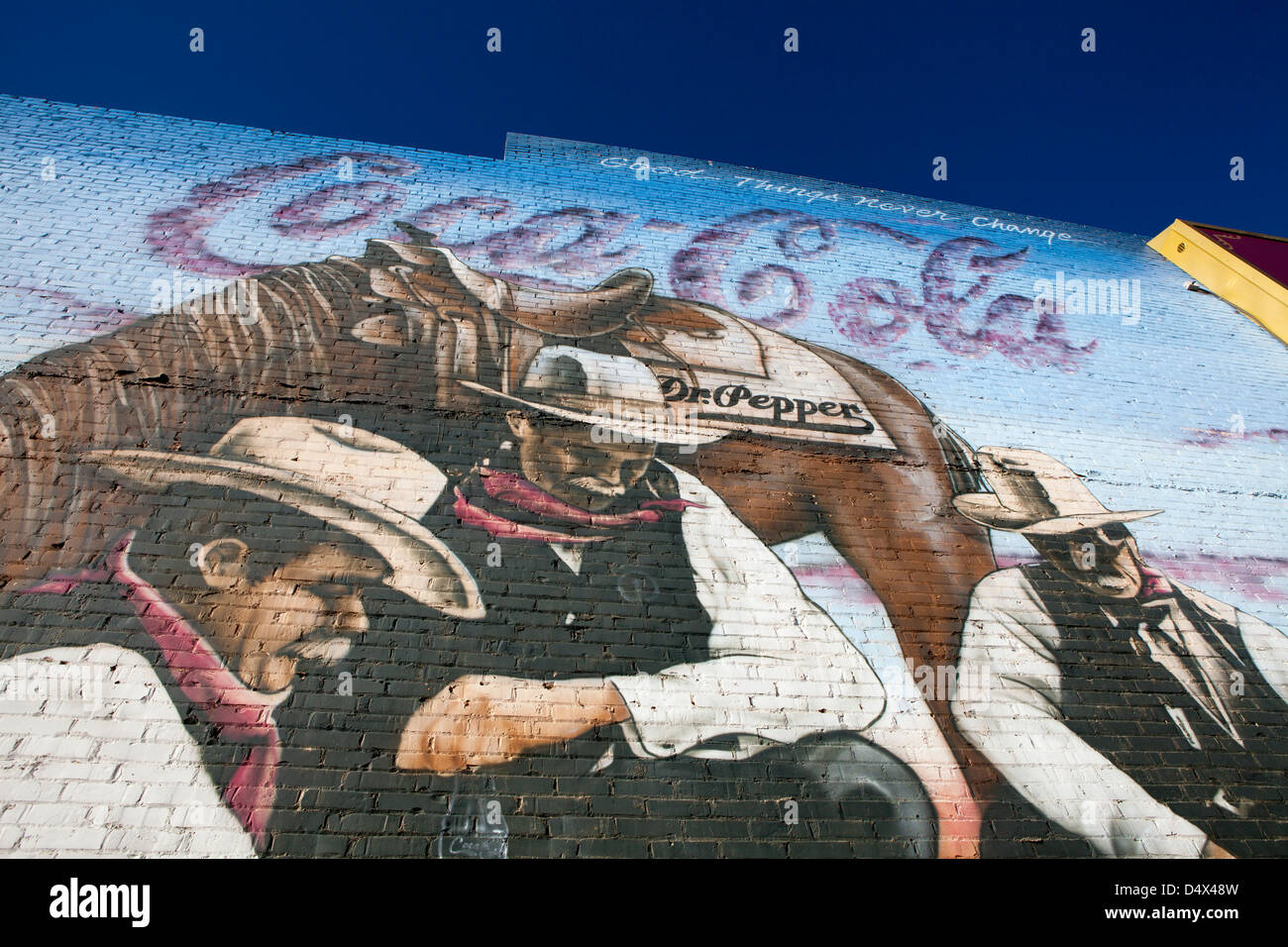 Eine berühmte Wandbild an einer Wand in North Platte, Nebraska, USA Stockfoto