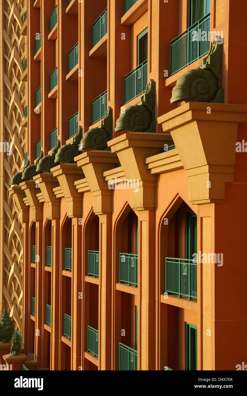 Äußere Details des Atlantis Hotel, Dubai, Vereinigte Arabische Emirate Stockfoto