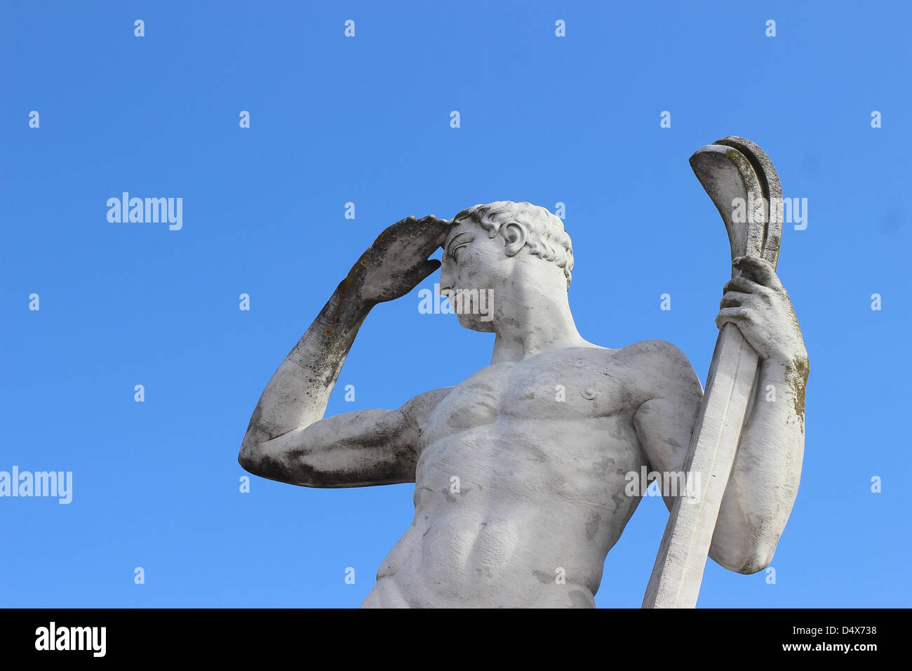 Olympische Sportart Statue Foro Italico - Rom - ski Stockfoto