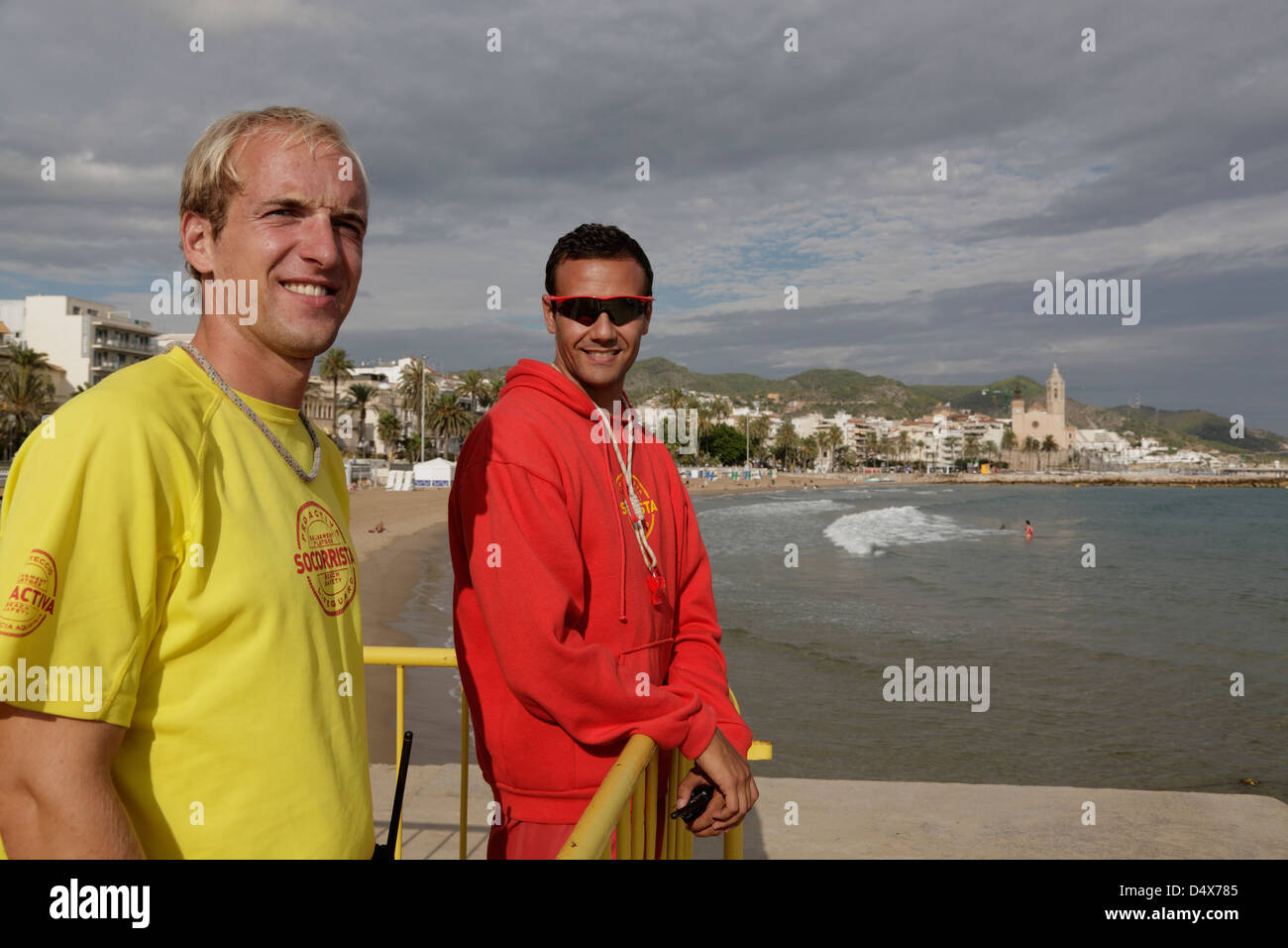 Sitges, Costa Daurada, Rettungsschwimmer, Spanien Stockfoto