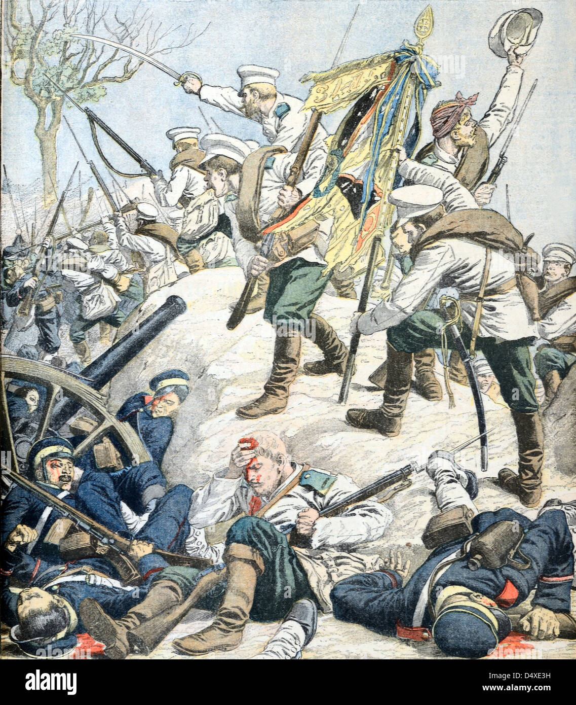 Krieg in der Mandschurei Russisch-Japanischer Krieg (Okt 1904/05) Klassiker der Illustration Stockfoto