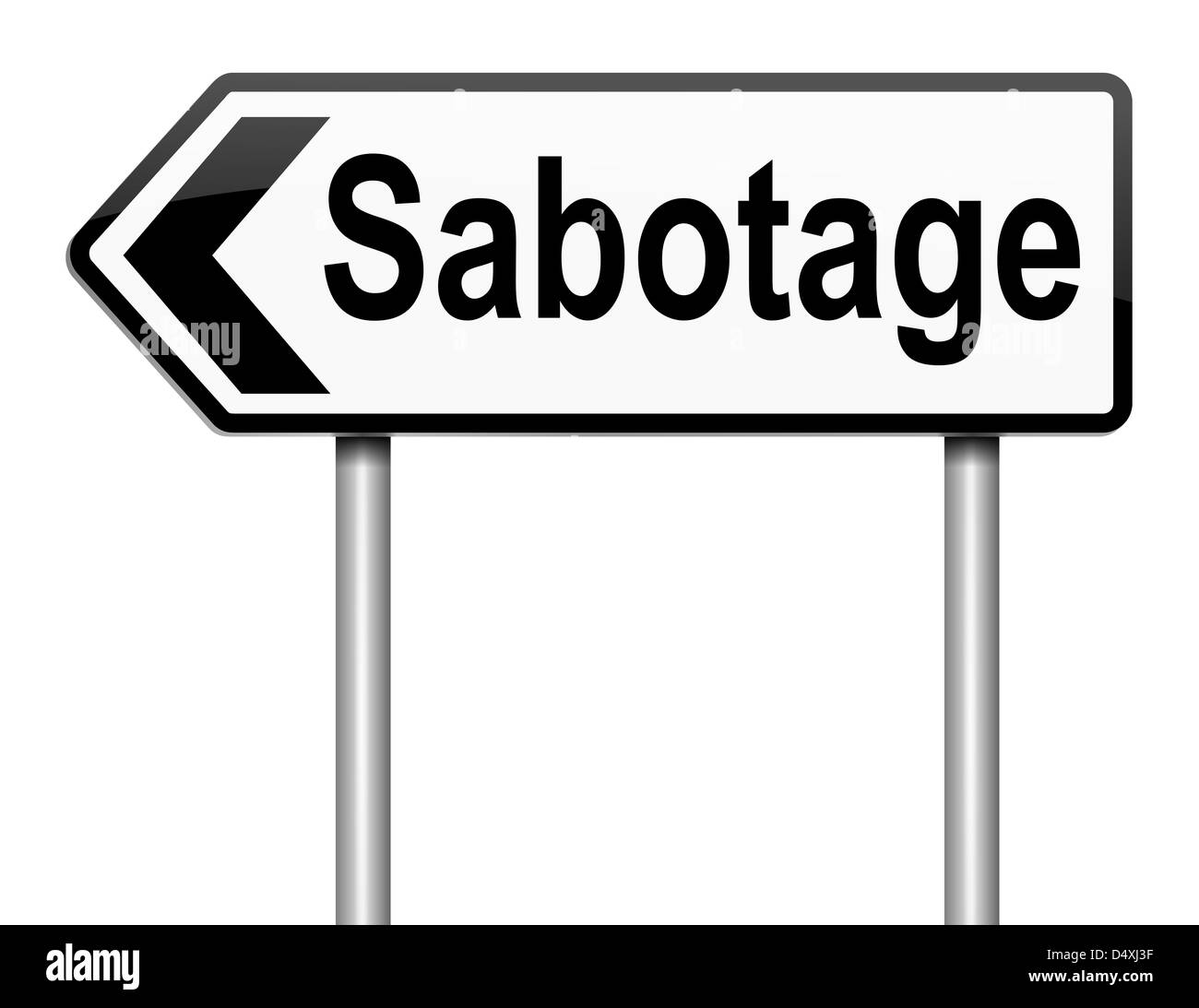 Sabotage. Stockfoto