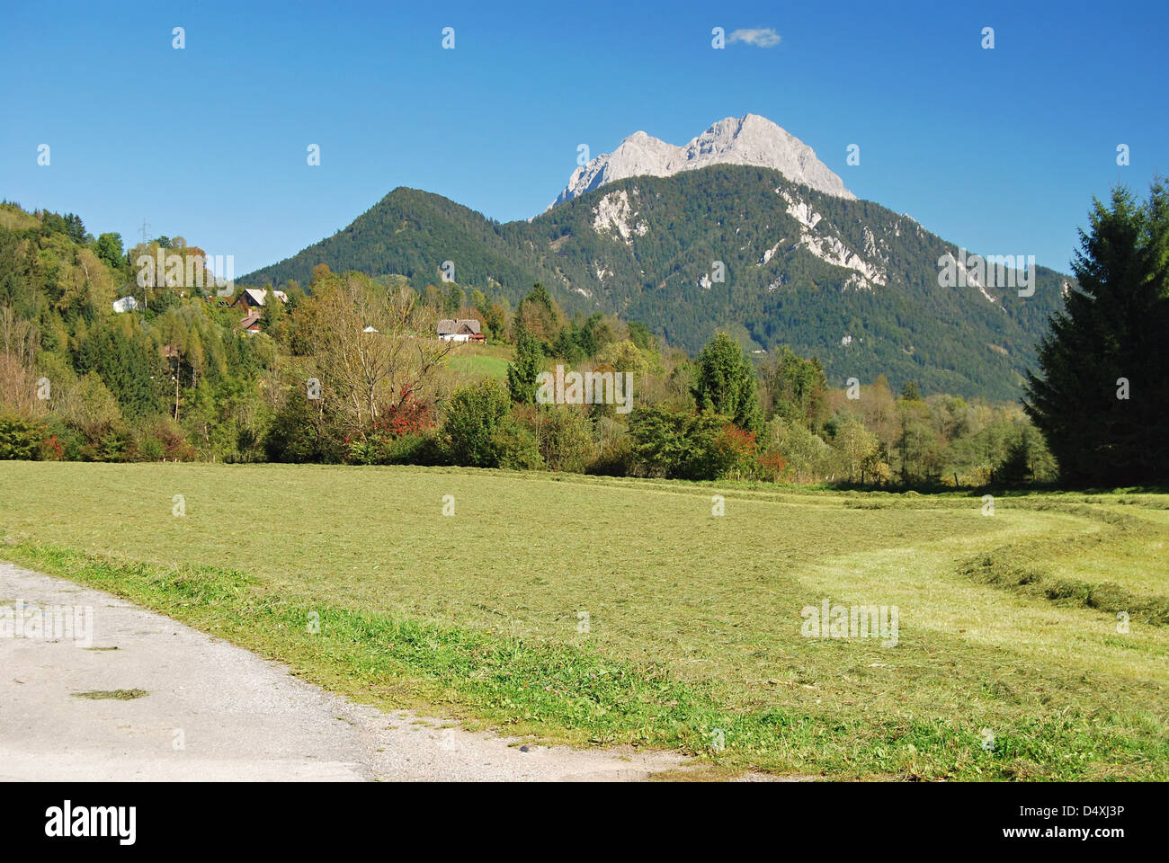 Grimming Peak auf österreichischen Kalkalpen (östlichsten Teil der Dachstein grou) mit klaren Himmel Stockfoto