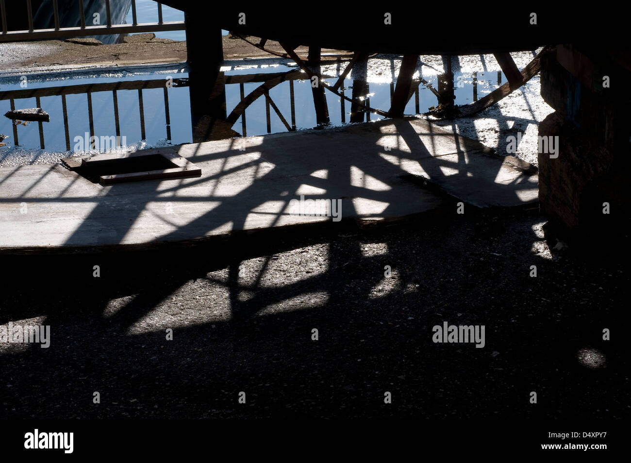 Schatten des Eisenrad Stockfoto