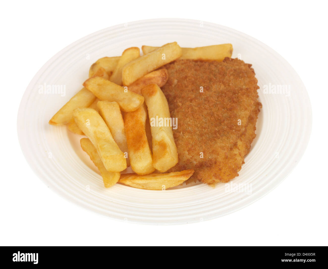 Platte der Traditionellen englischen Fish und Chips Stockfoto