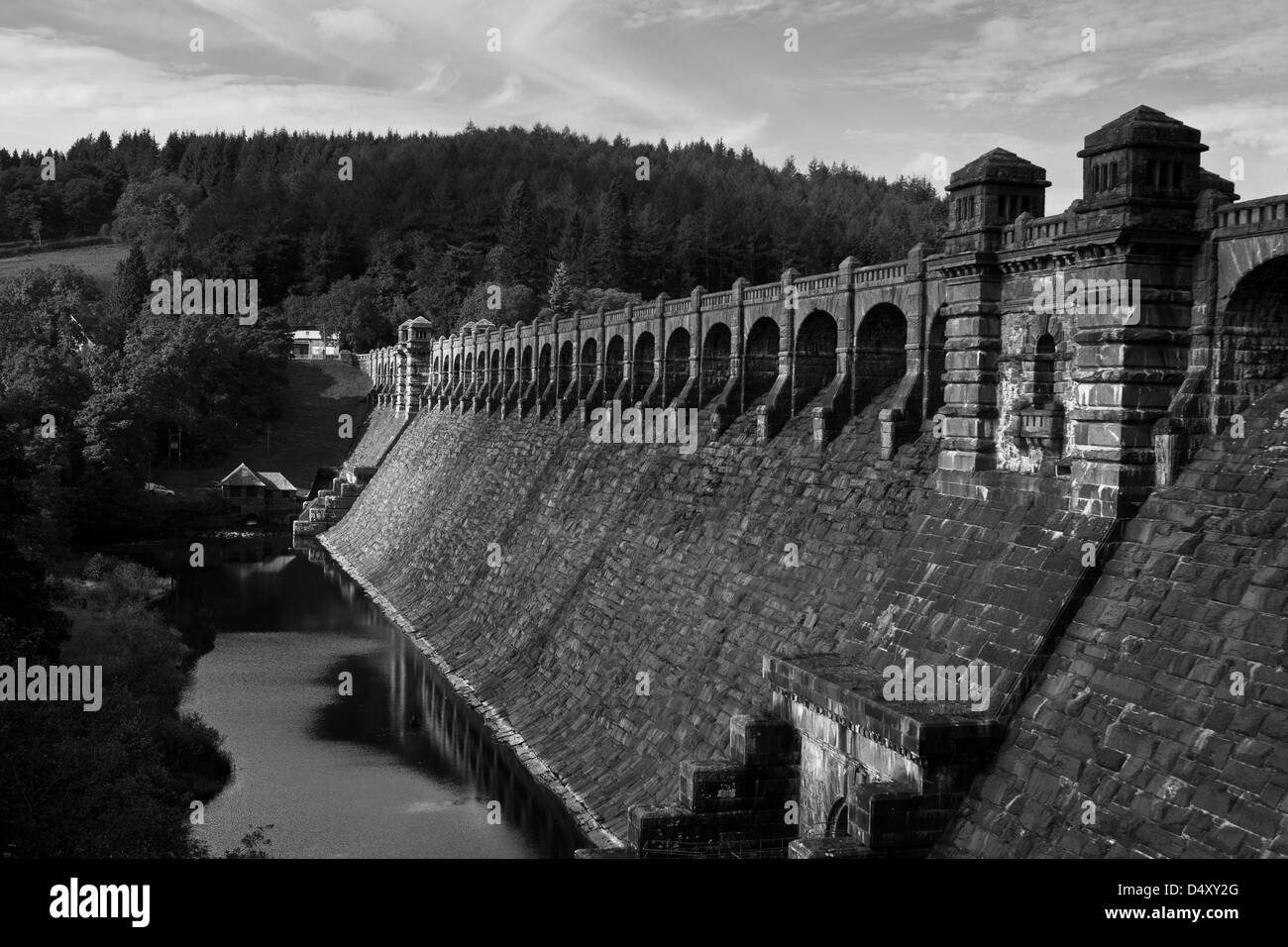 Der Staudamm am Lake Vyrnwy, Wales. Stockfoto