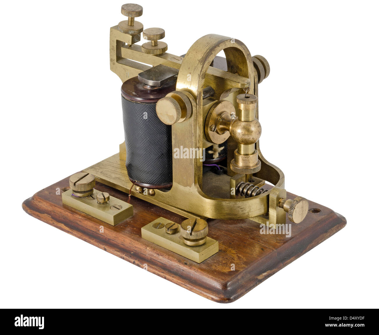 Old telegraph Empfänger isoliert auf weiss Stockfoto