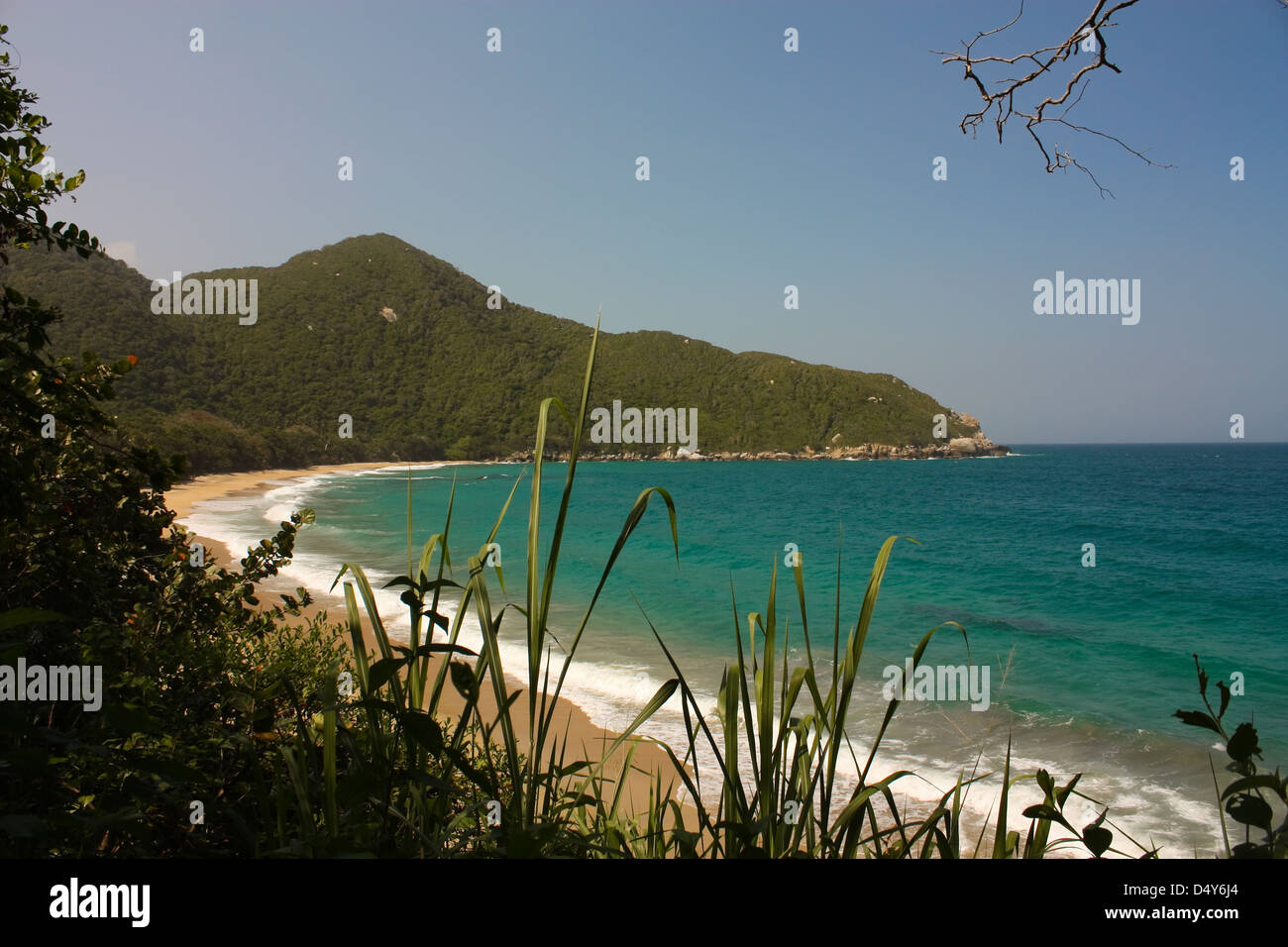 Strand im Tayrona National Park, karibische Region in Kolumbien. Stockfoto