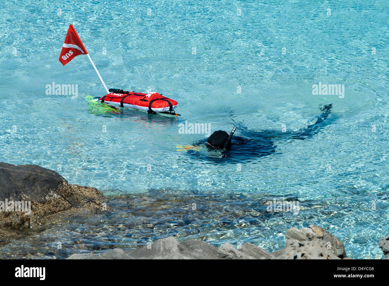 Schnorcheln am Strand La Pelosa Stintino Sardinien Stockfoto