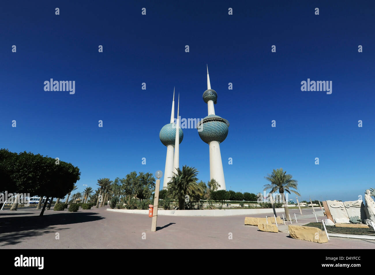 Kuwait, Kuwait-Stadt, Kuwait Towers. Stockfoto