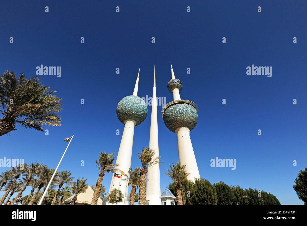 Kuwait, Kuwait-Stadt, Kuwait Towers. Stockfoto