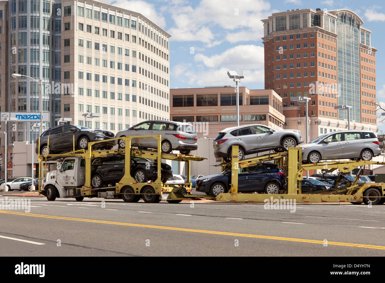 Auto-Transport-LKW - USA Stockfoto