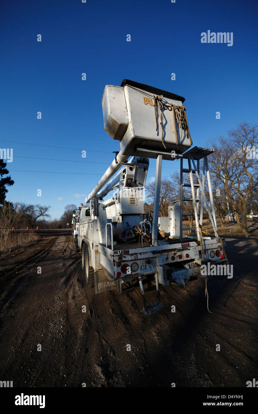 Eimer-Kran am LKW. Stockfoto