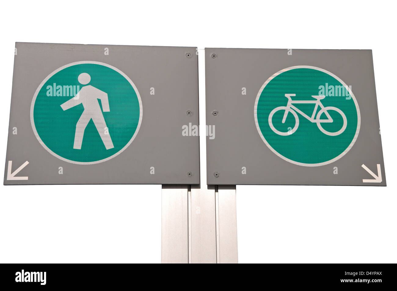 Fahrrad und Fußgänger Straßenschild Stockfoto
