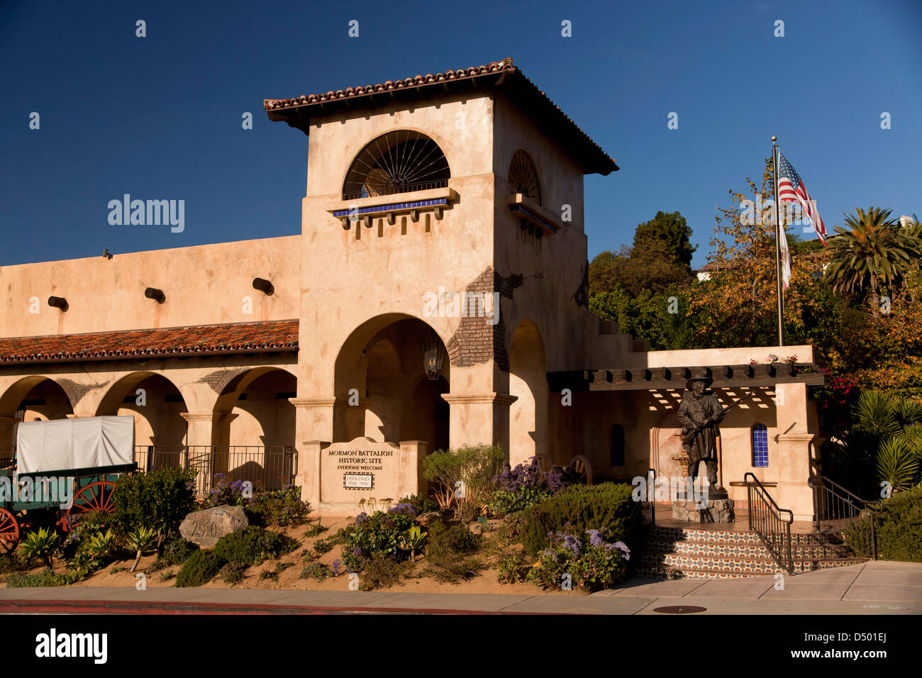 Mormone-Bataillon historische Stätte und Besucherzentrum, Old Town State Park, San Diego, Kalifornien, Vereinigte Staaten von Amerika, USA Stockfoto
