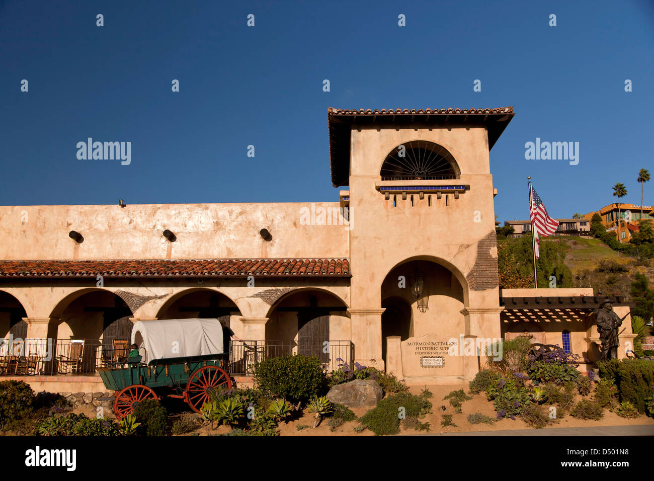 Mormone-Bataillon historische Stätte und Besucherzentrum, Old Town State Park, San Diego, Kalifornien, Vereinigte Staaten von Amerika, USA Stockfoto