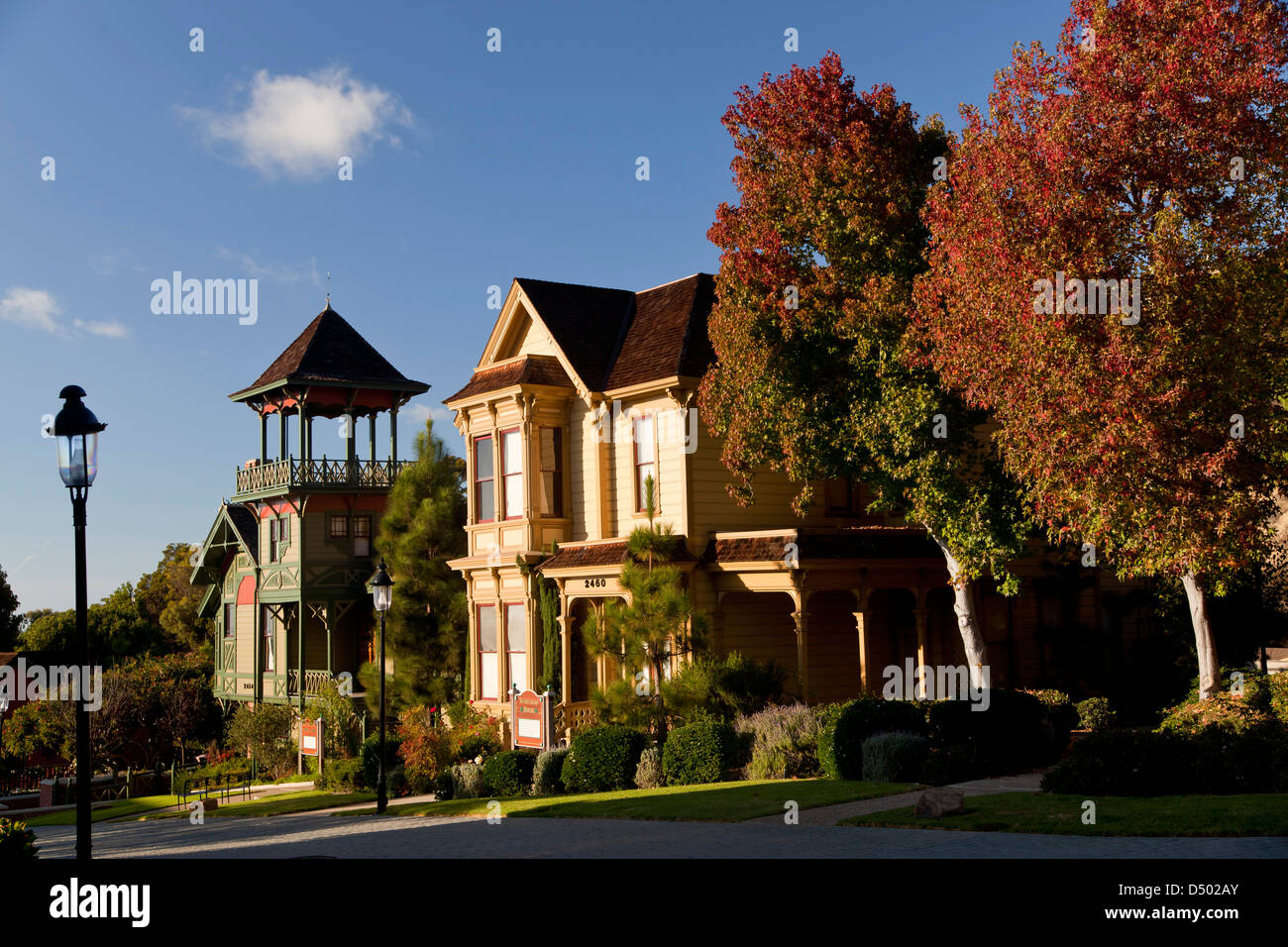 Bushyhead House und Sherman Gilbert House, viktorianische Architektur des Heritage Park, San Diego, Kalifornien, Stockfoto