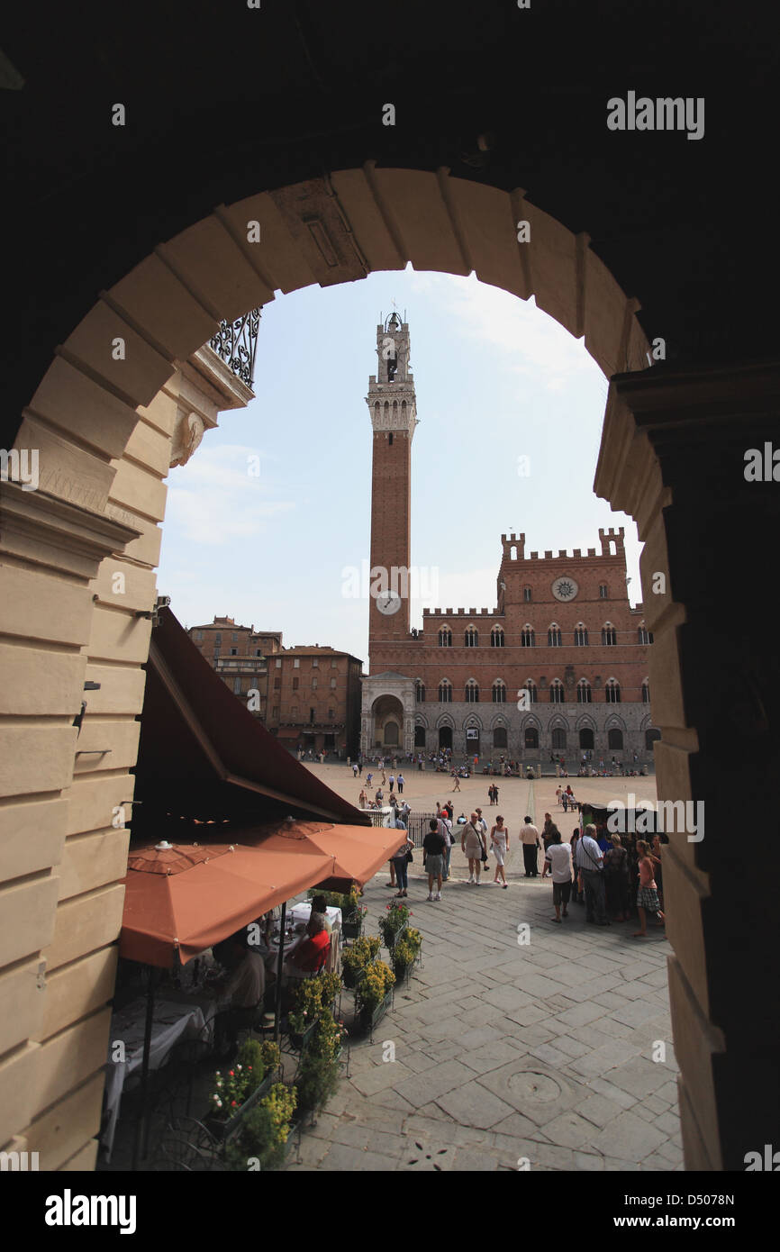 Piazza del Campo in Siena, Italien Stockfoto