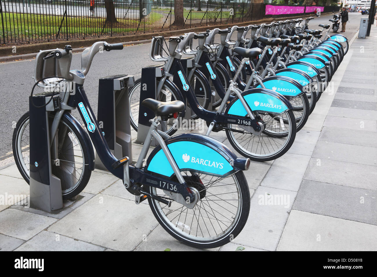 Fahrräder in London, England Stockfoto