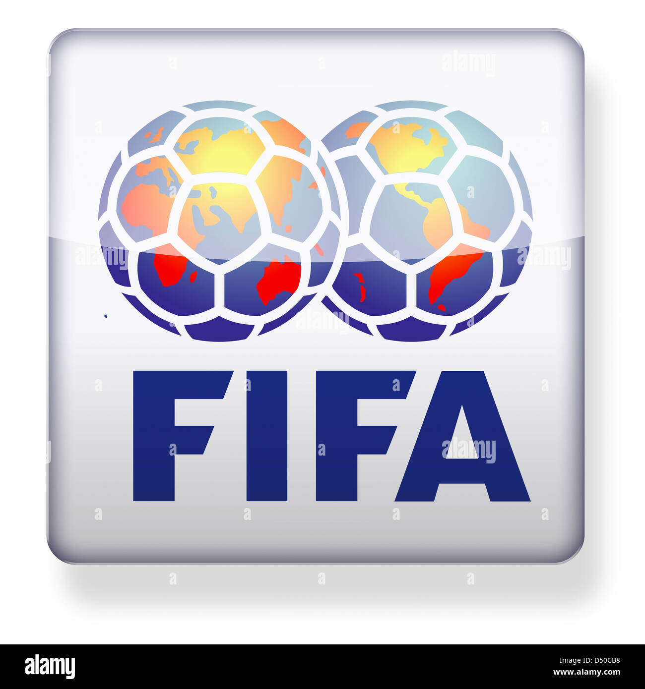 FIFA-Logo als ein app-Symbol. Clipping-Pfad enthalten. Stockfoto