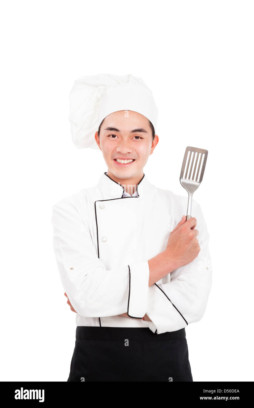 glückliche junge chinesische Chef Stockfoto