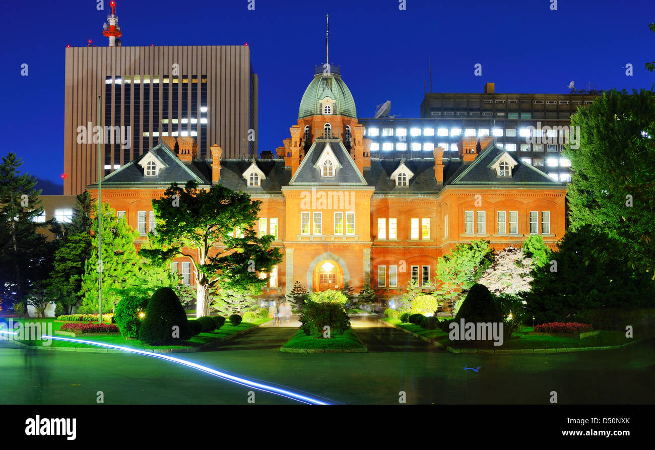 Ehemalige Hokkaido Regierungsamt in Sapporo, Japan. Stockfoto