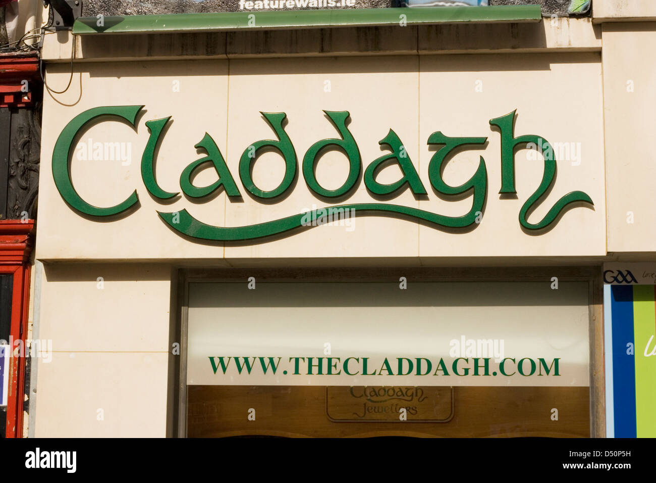 Claddagh Zeichen im keltischen Typ in der Stadt Galway Stockfoto