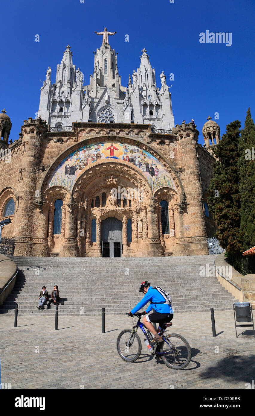 Tempel del Sagrat Cor am Tibidabo, Barcelona-Spanien Stockfoto