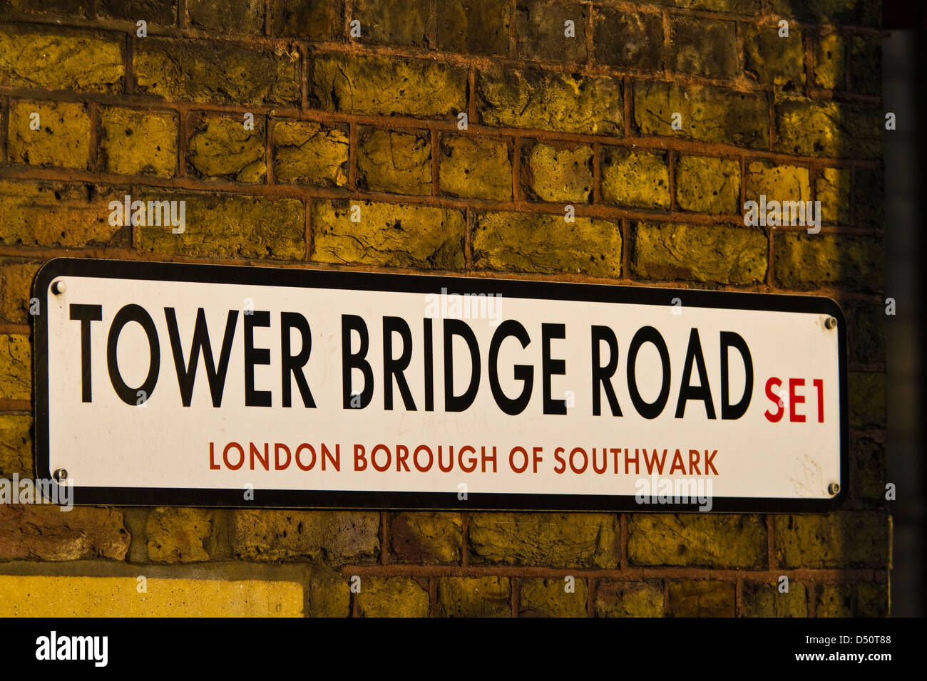 Londoner Stadtteil Southwark Straßenschild Stockfoto