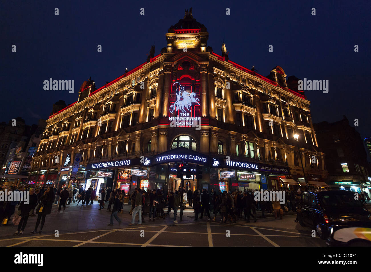 Hippodrome Casino bei Nacht, London, England, UK Stockfoto